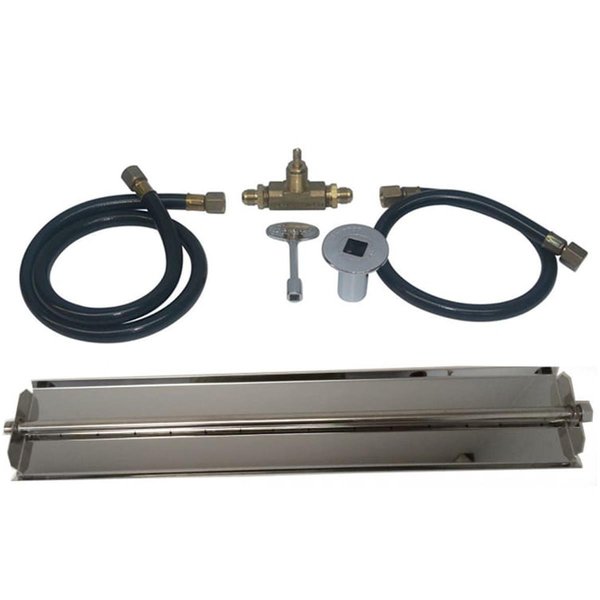 Tretco 24 in. Stainless Steel Linear Burner Pan Kit, Natural Gas OB5SS-BK1-24-NG